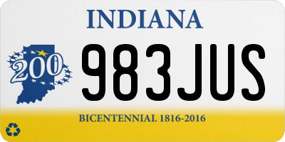 IN license plate 983JUS