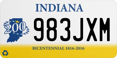 IN license plate 983JXM