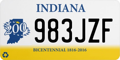 IN license plate 983JZF