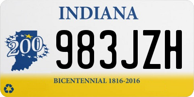 IN license plate 983JZH