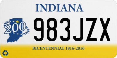 IN license plate 983JZX