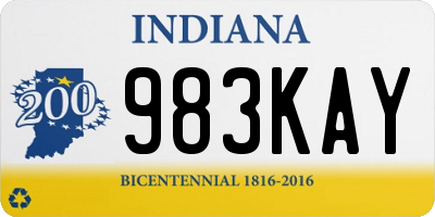 IN license plate 983KAY