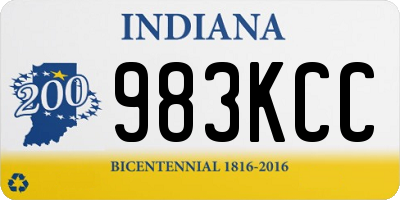 IN license plate 983KCC