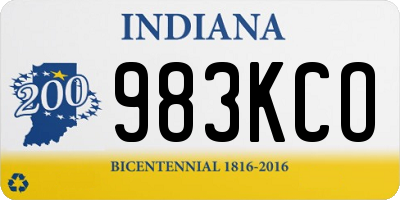 IN license plate 983KCO