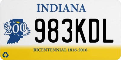 IN license plate 983KDL