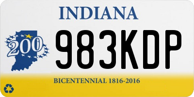 IN license plate 983KDP