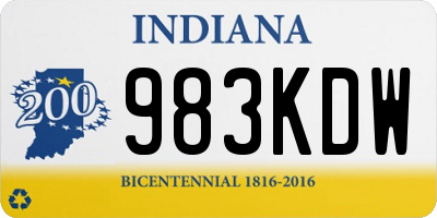 IN license plate 983KDW