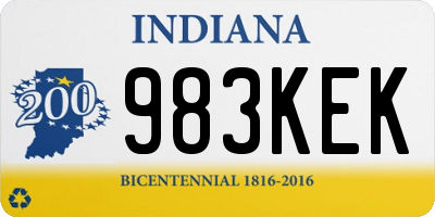 IN license plate 983KEK