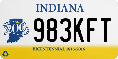 IN license plate 983KFT