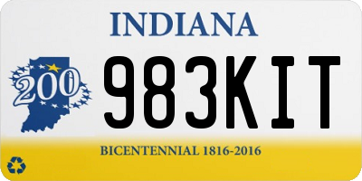 IN license plate 983KIT