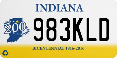 IN license plate 983KLD