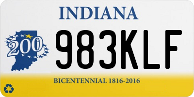IN license plate 983KLF