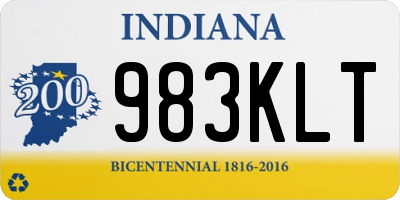 IN license plate 983KLT
