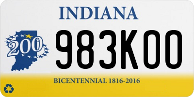 IN license plate 983KOO