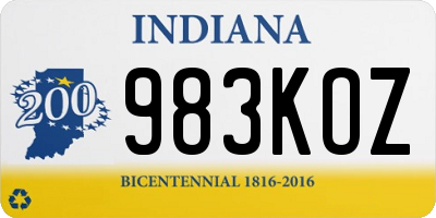 IN license plate 983KOZ