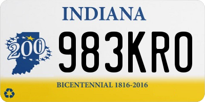 IN license plate 983KRO