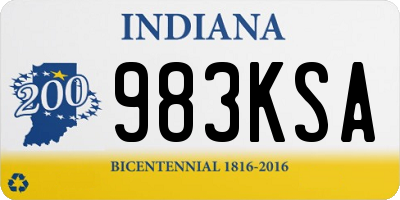 IN license plate 983KSA