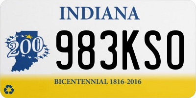 IN license plate 983KSO