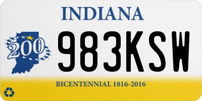 IN license plate 983KSW