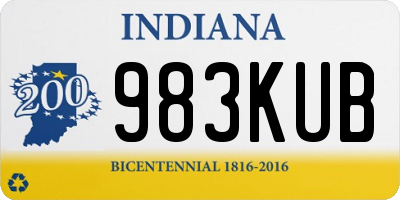 IN license plate 983KUB