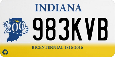 IN license plate 983KVB