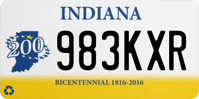 IN license plate 983KXR