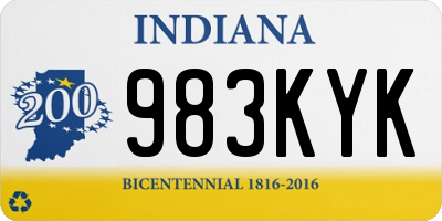 IN license plate 983KYK