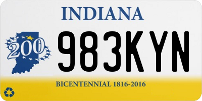 IN license plate 983KYN