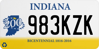 IN license plate 983KZK