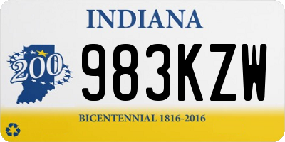 IN license plate 983KZW