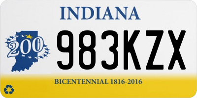 IN license plate 983KZX