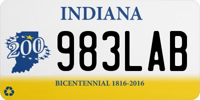 IN license plate 983LAB