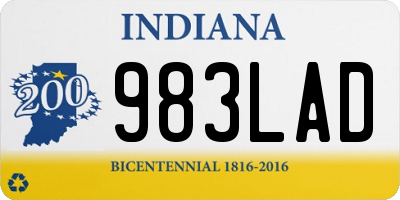 IN license plate 983LAD