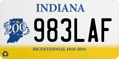 IN license plate 983LAF