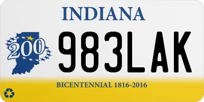 IN license plate 983LAK