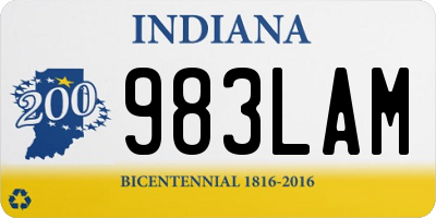 IN license plate 983LAM