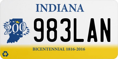 IN license plate 983LAN