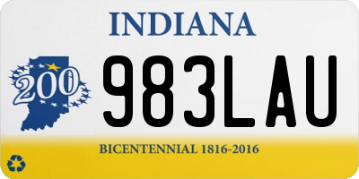 IN license plate 983LAU