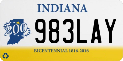 IN license plate 983LAY