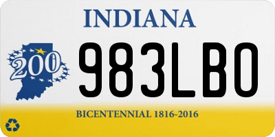IN license plate 983LBO