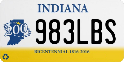 IN license plate 983LBS