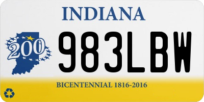 IN license plate 983LBW