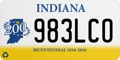 IN license plate 983LCO