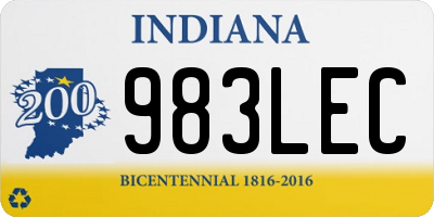 IN license plate 983LEC