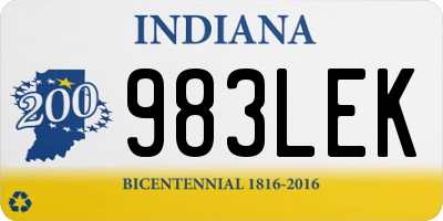 IN license plate 983LEK