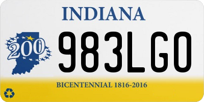 IN license plate 983LGO