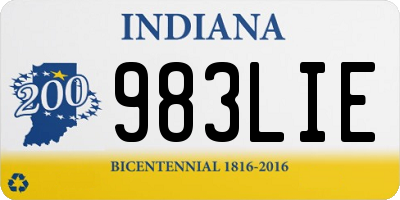 IN license plate 983LIE