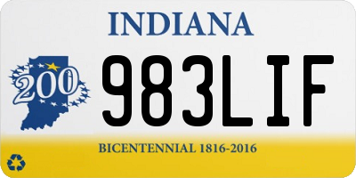 IN license plate 983LIF