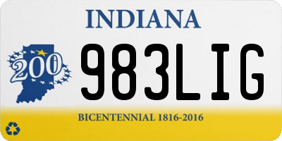 IN license plate 983LIG