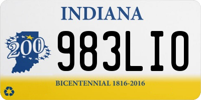 IN license plate 983LIO